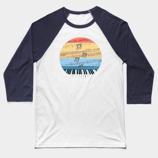 Piano Music Notation Pianist Musician Baseball T-Shirt